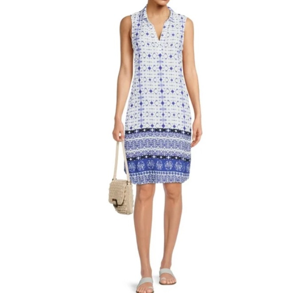 💙NEW Beachlunchlounge Women’s Shelay Sleeveless Collared Dress